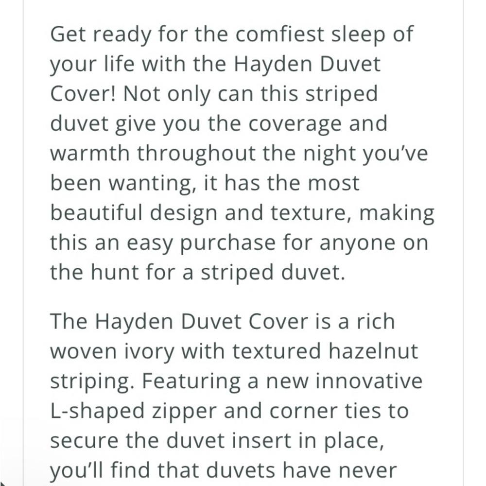 Beddys Hayden Full Size Duvet. Ivory & Hazelnut Striped. Woven Cotton. New. - Picture 11 of 12